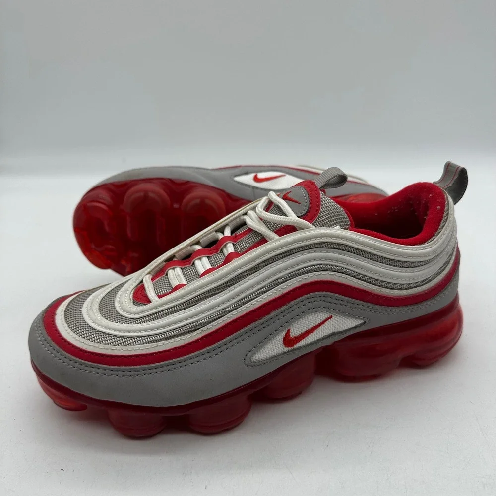 Nike Air BV1153-002 Youth 6Y Womens 7.5 VaporMax 97 GS Atmosphere Grey Red Shoes